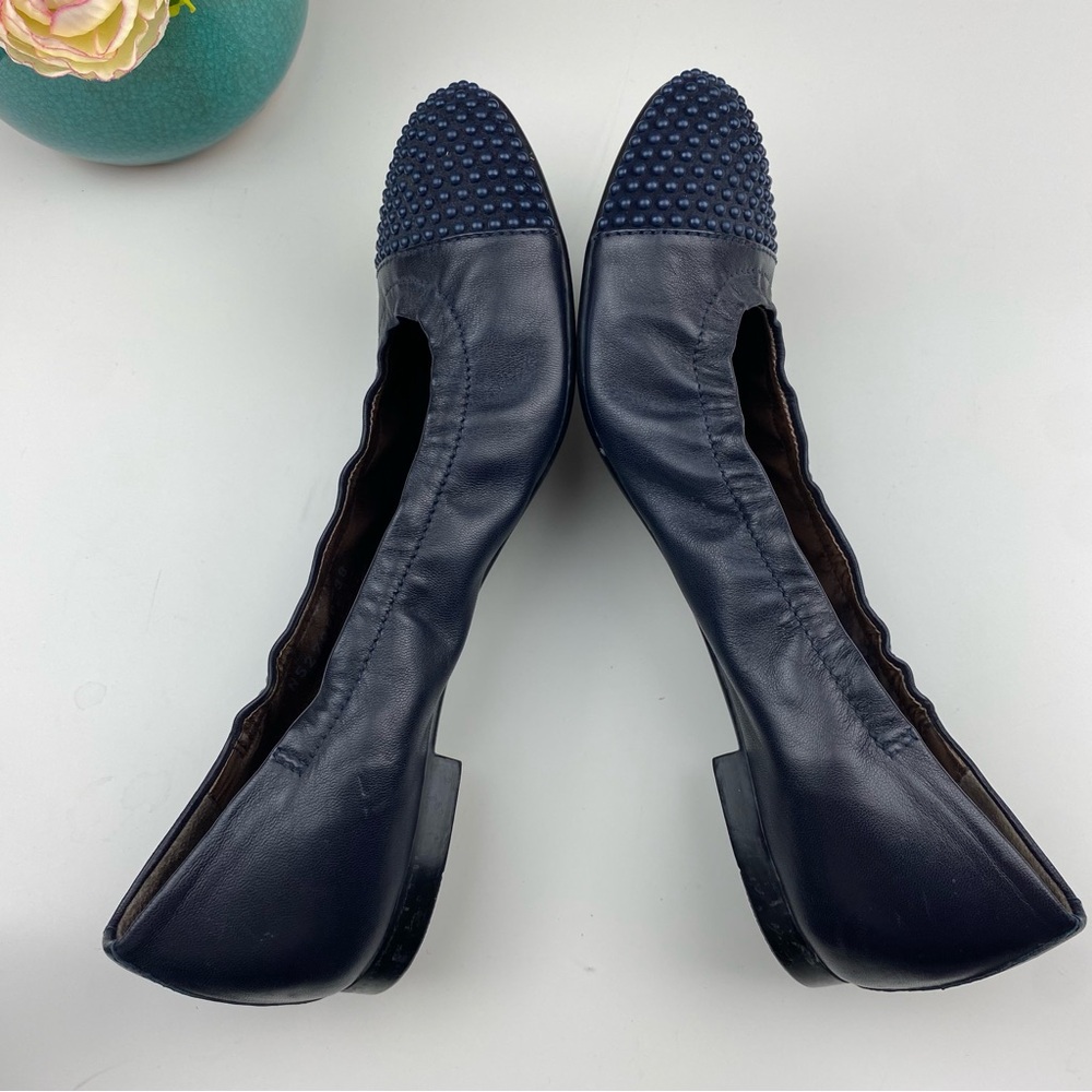 AGL Blakely Leather Studded Cap Toe Ballet Flats - Picture 5 of 10